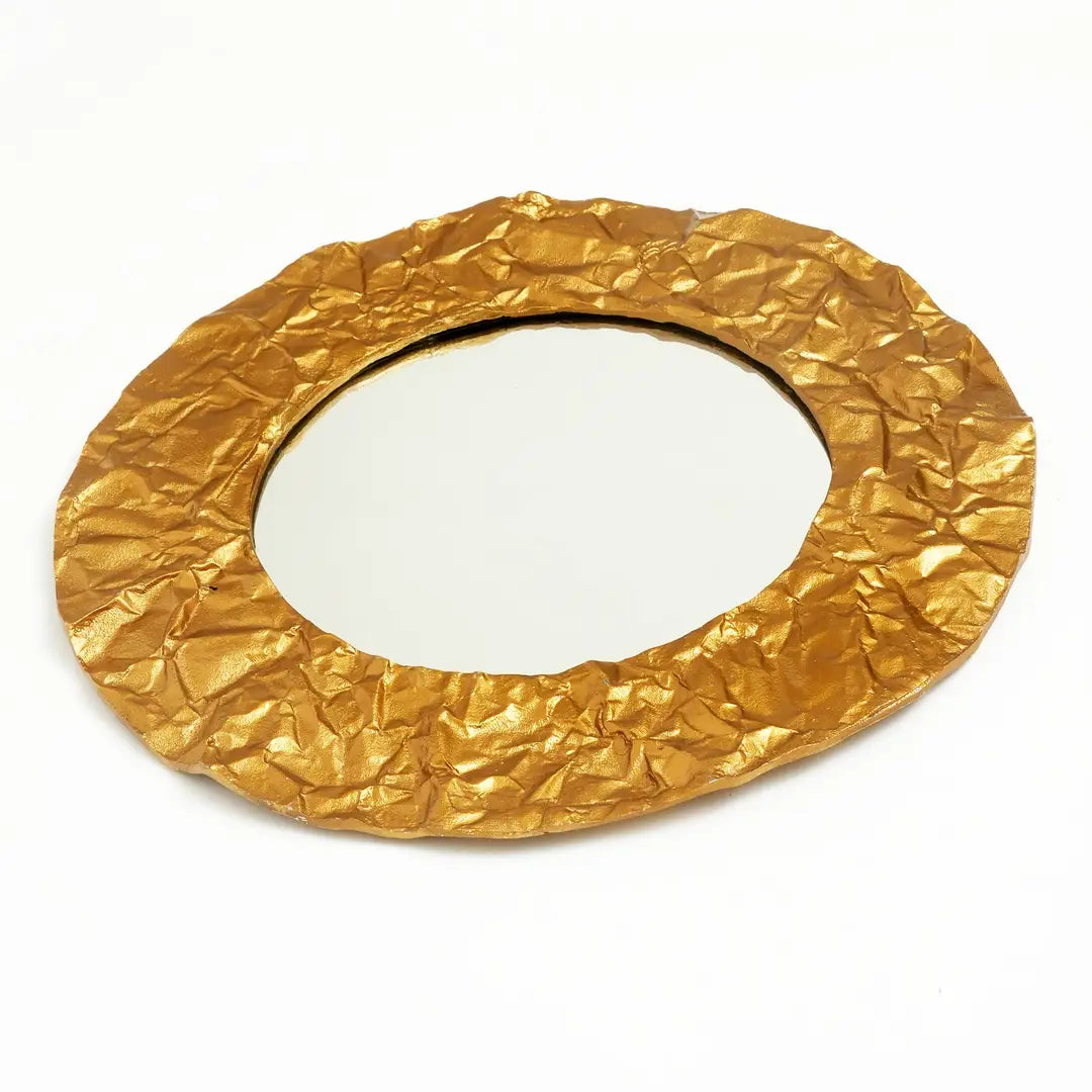 Elegant Gold Round Wall Mirror-24"
