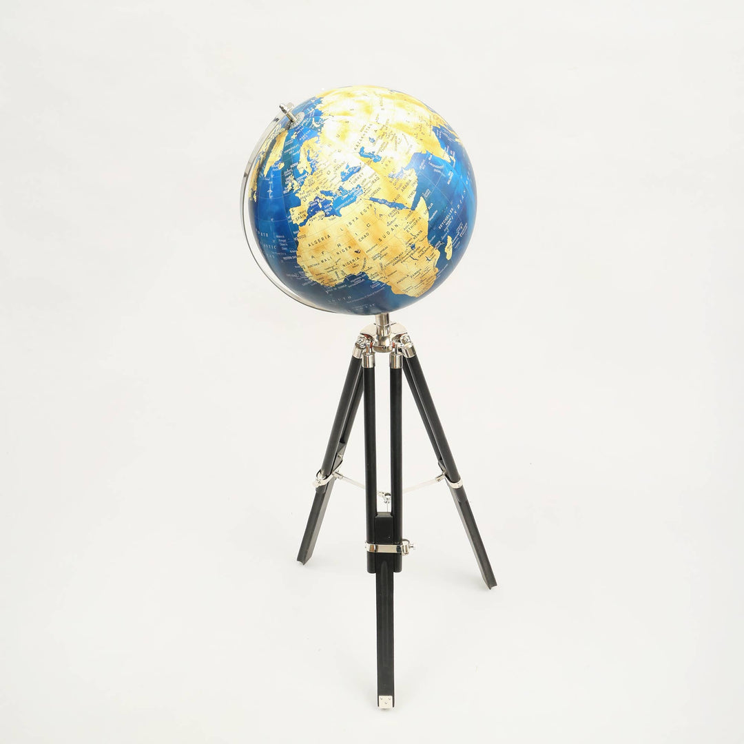 Decorative Globe on Aluminum Tripod Stand - 51"(H)