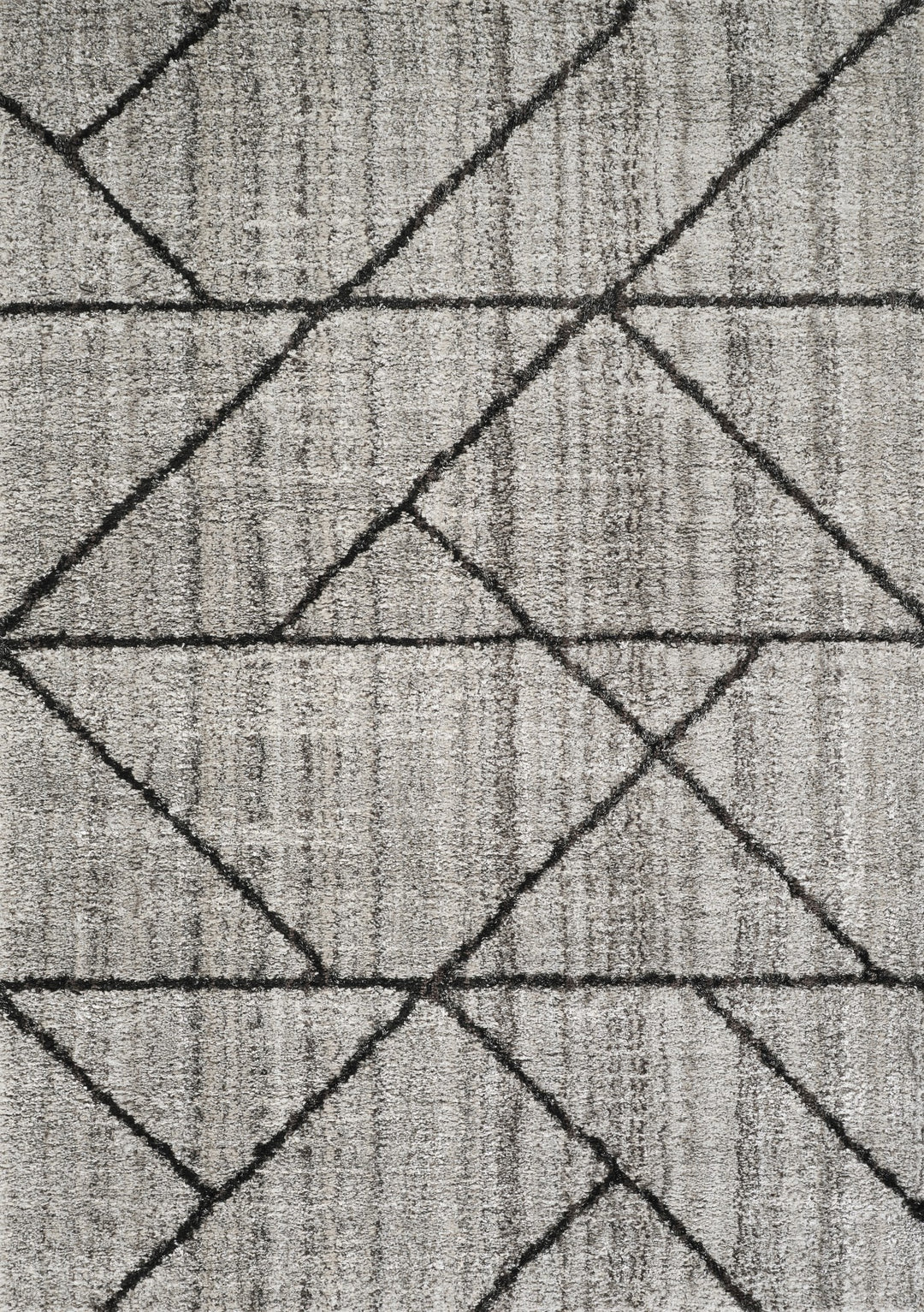 Modern Geometric Triangle Area Rug, Black & Ivory | Soft Polypropylene Blend | Contemporary Indoor Accent Rug