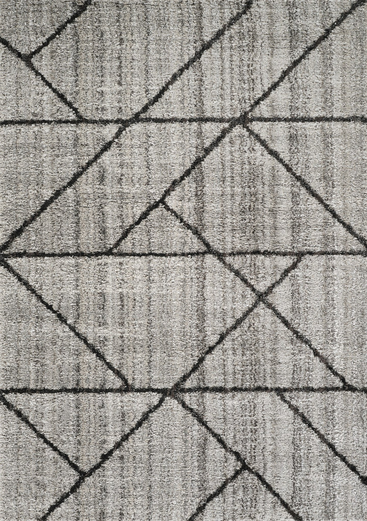 Modern Geometric Triangle Area Rug, Black & Ivory | Soft Polypropylene Blend | Contemporary Indoor Accent Rug