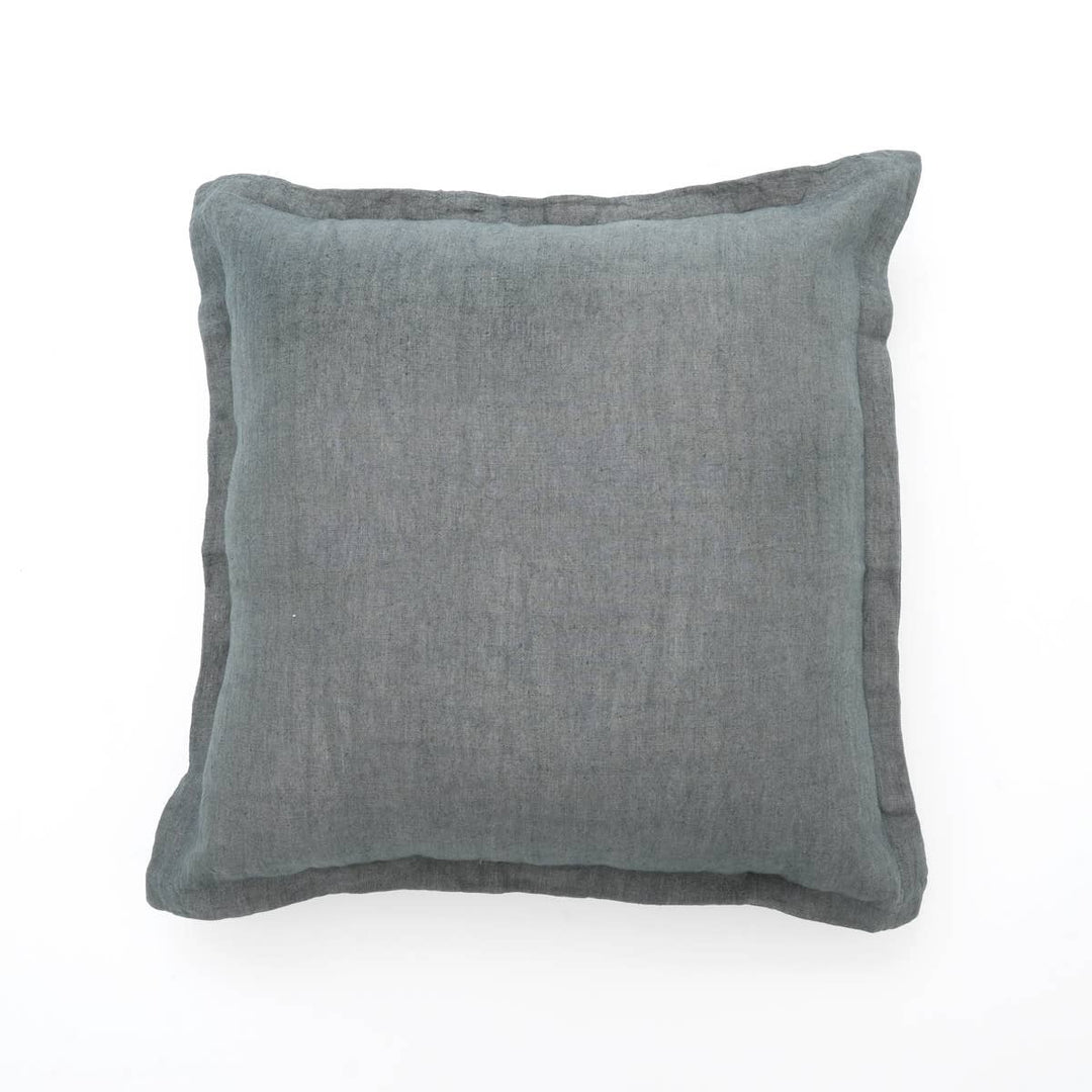 Linen Solid Cushion with Flanges (Grey)