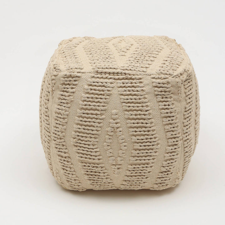 Geometric Handwoven Pouf 18" x 18"