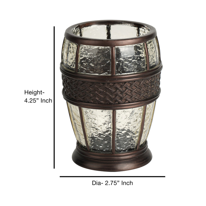 Bathroom Tumbler Cup | Decorative Rinse Cup,Drinking Glass,Toothbrush & Makeup Brush Holder for Vanity Countertops,Sink & Desk | Resin/Orb