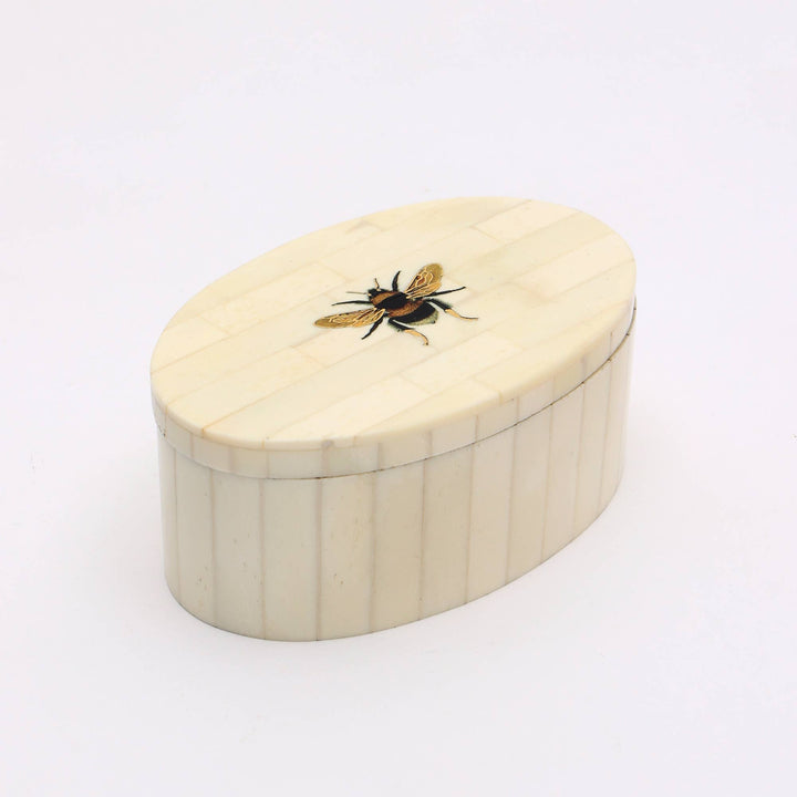 Decorative Storage Box with White Bone Material - 3.25"X5"X2"