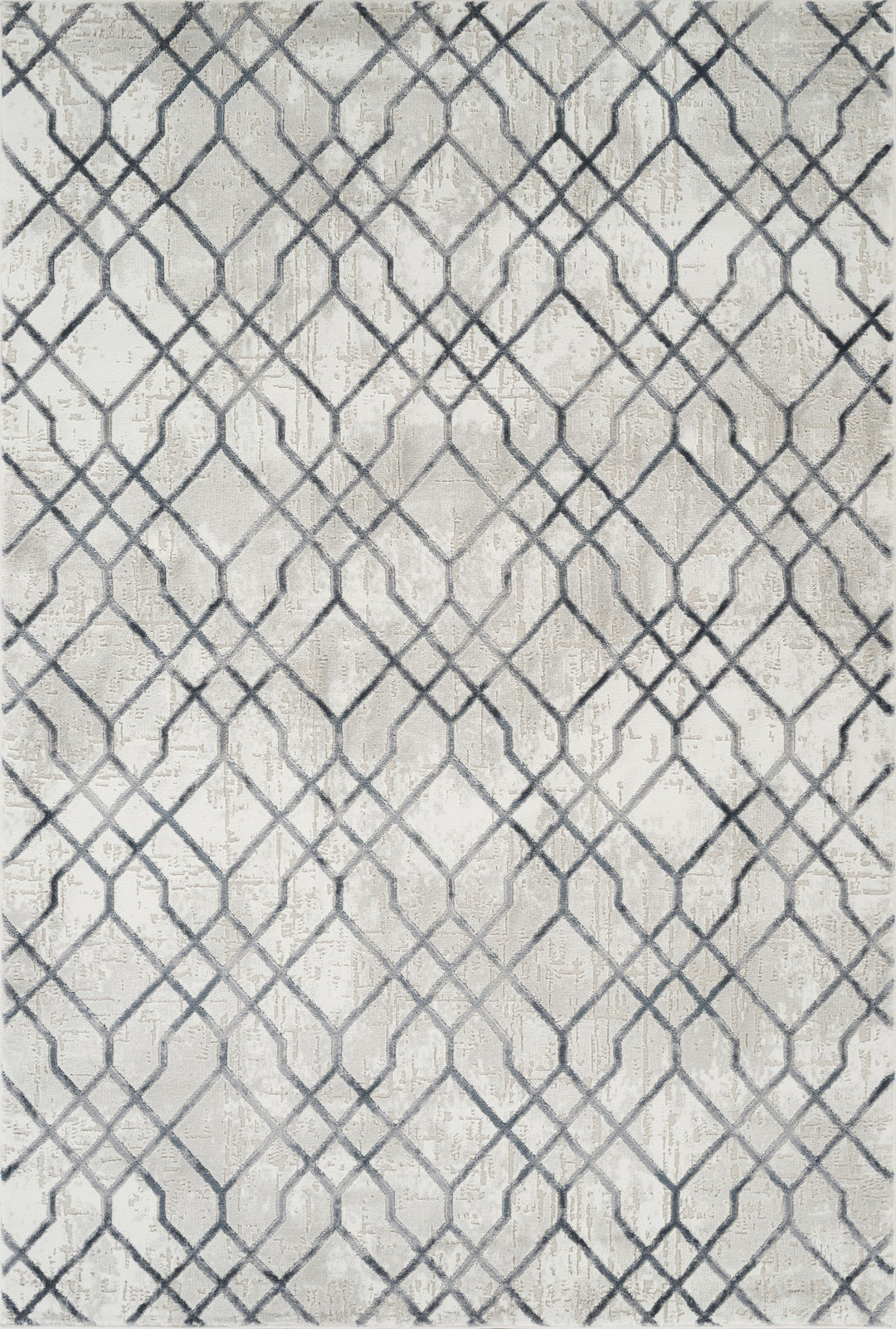 Troy Geometric Trellis Area Rug  | Soft Polyester Rug | Modern Moroccan Lattice Design Indoor Rug for Living Room, Bedroom & Dining Room