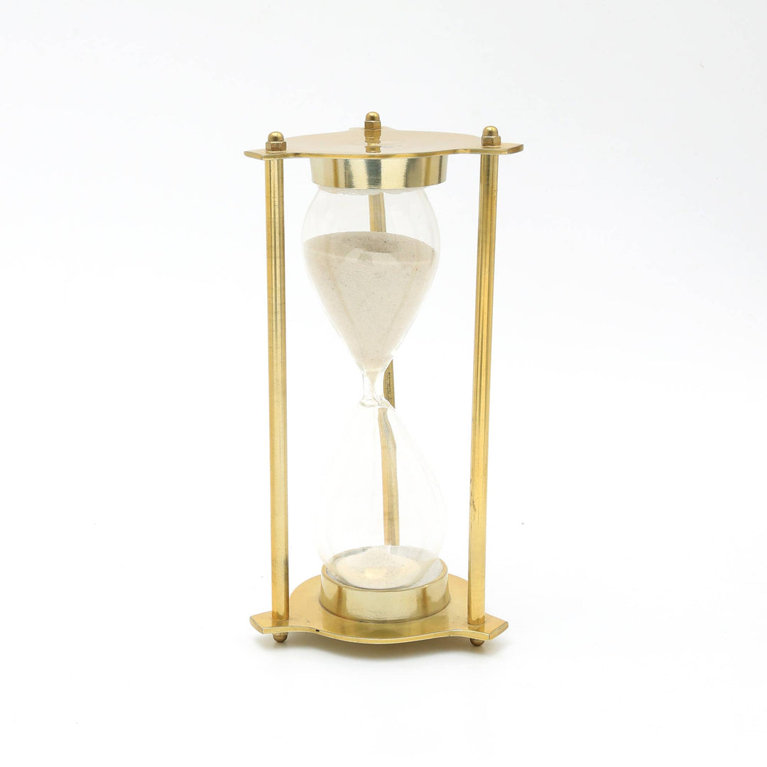 Decorative Aluminum Frame Sand Timer - Hourglass (4.5"X4.5"X9")