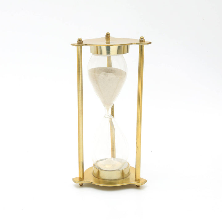 Decorative Aluminum Frame Sand Timer - Hourglass (4.5"X4.5"X9")