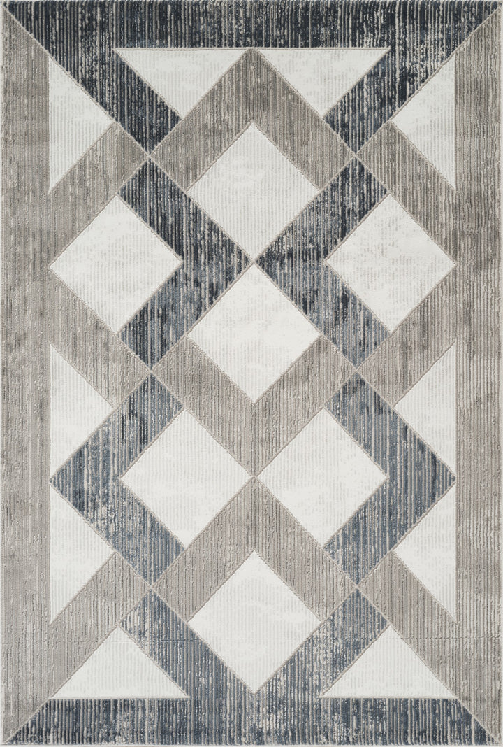Troy Modern Geometric Area Rug | Soft Polyester  Indoor Rug for Living Room, Bedroom, Dining Room & Office | Contemporary Diamond Pattern