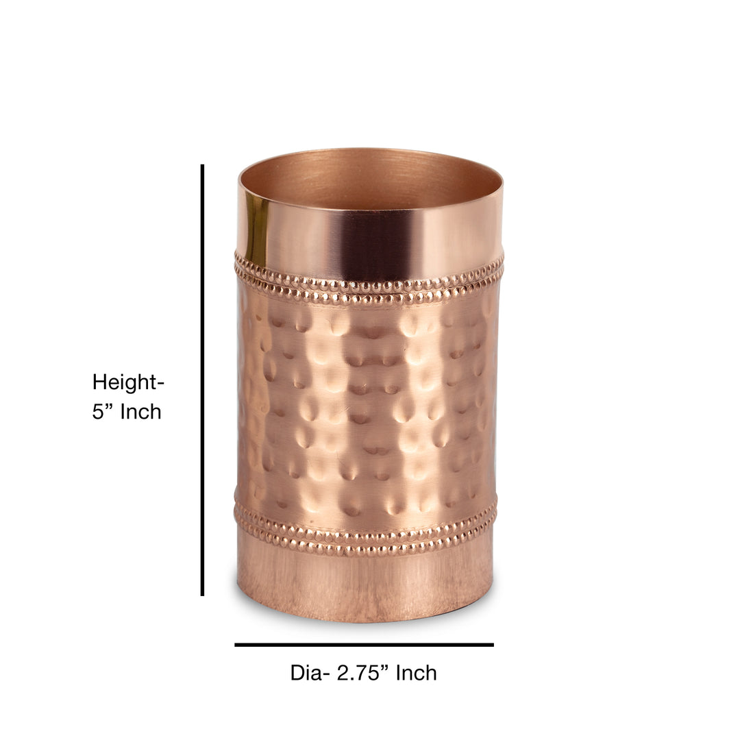 Stainless Steel Bathroom Tumbler Cup | Decorative Rinse Cup,Drinking Glass,Toothbrush & Makeup Brush Holder for Vanity Countertops,Sink & Desk | Copper