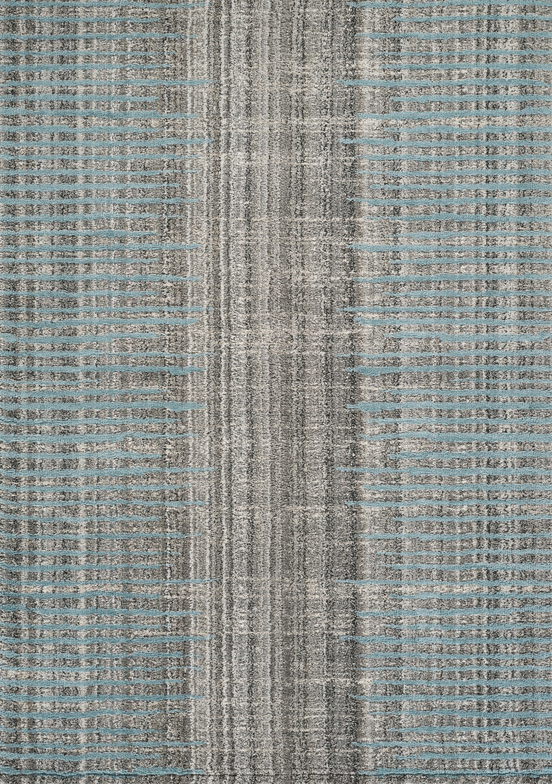 Modern Linear Abstract Area Rug, Blue & Ivory | Soft Polypropylene Blend | Contemporary Indoor Accent Rug