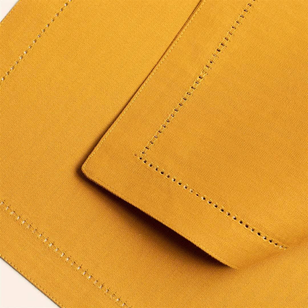 100% Cotton Placemat / Mustard / Set Of 6 Pcs / 19 X 13.5 Inches (L X W) / Moq - 10 Sets