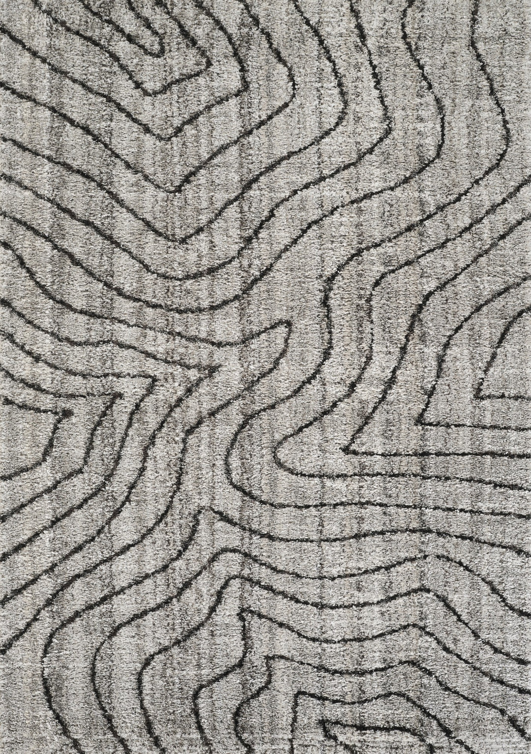 Modern Abstract Black & Ivory Area Rug | Polypropylene Blend | Contemporary Indoor Carpet