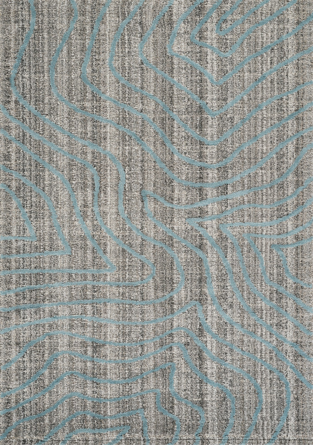 Modern Abstract Blue & Ivory Area Rug | Polypropylene Blend | Contemporary Indoor Carpet