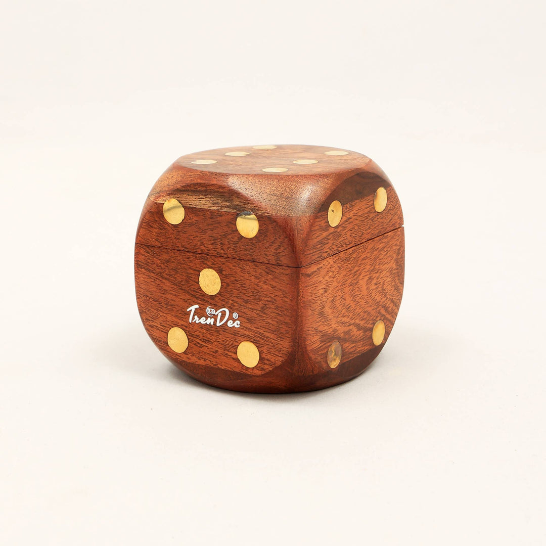 Wooden Brown Dice With Natural Finish