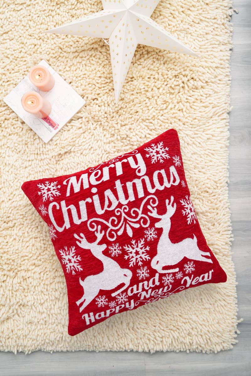 Jacquard Merry Christmas Cushion