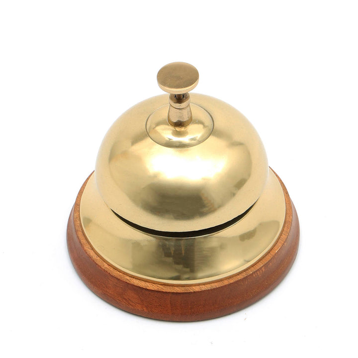 Decorative Gold Polished Desk Bell - Tabletop Object - 4.25" Dia