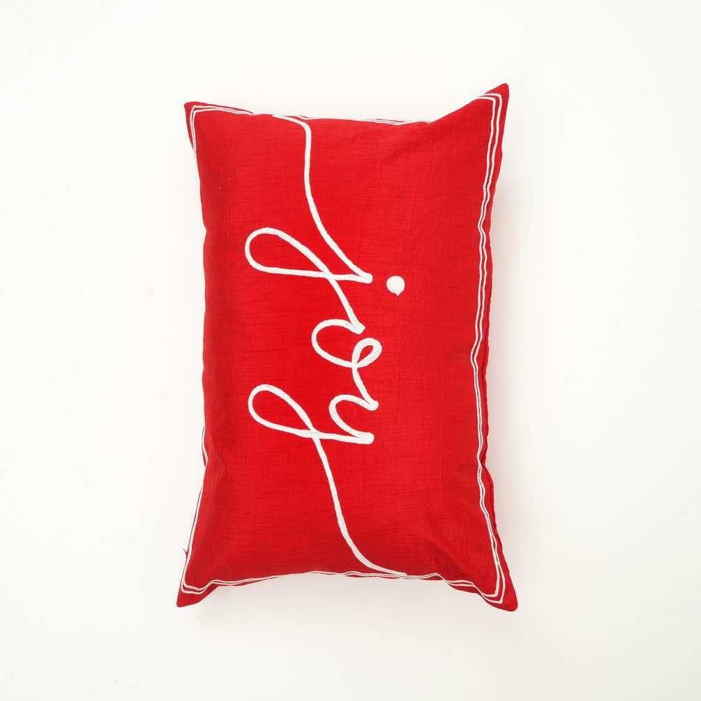 Joy Embroidered Cushion