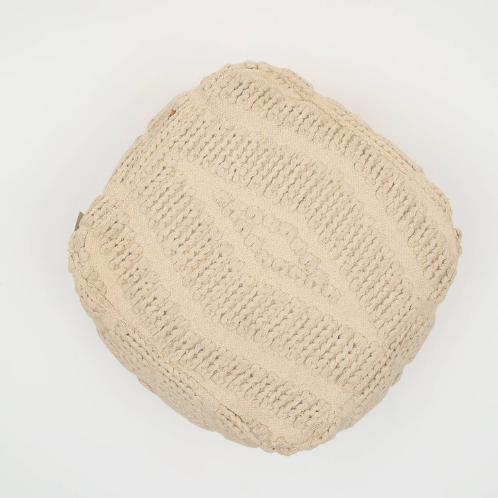 Geometric Handwoven Pouf 18" x 18"