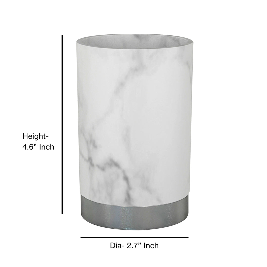 Resin Bathroom Tumbler Cup | Decorative Rinse Cup,Drinking Glass,Toothbrush & Makeup Brush Holder for Vanity Countertops,Sink & Desk | Misty Silver