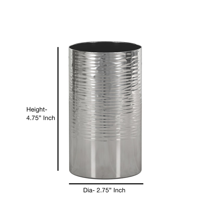 Stainless Steel Bathroom Tumbler Cup | Decorative Rinse Cup,Drinking Glass,Toothbrush & Makeup Brush Holder for Vanity Countertops,Sink & Desk | Shiny/Hammered
