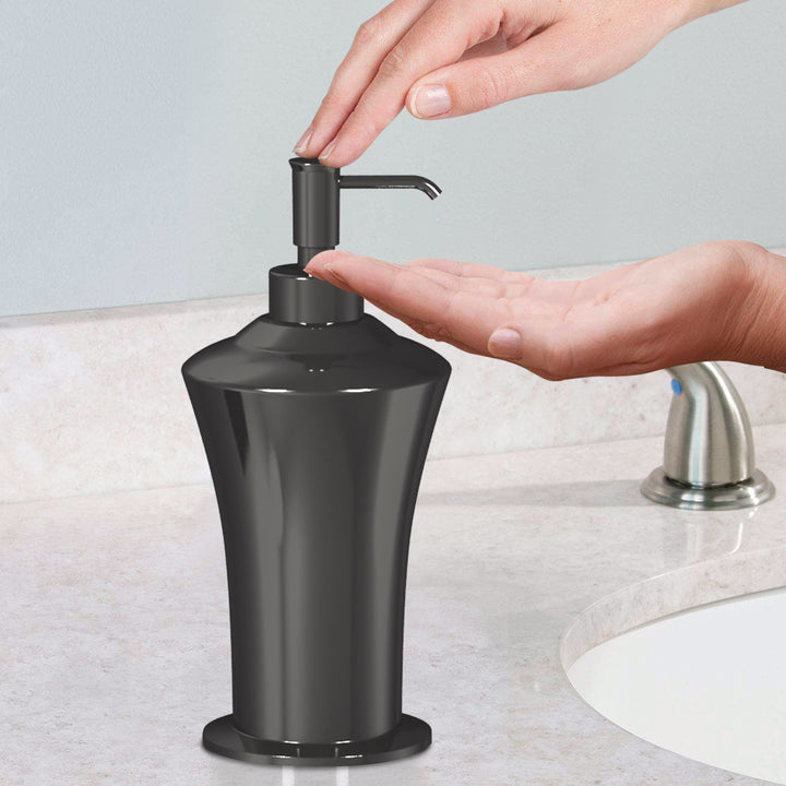Stainless Steel Liquid Soap Dispenser Pump Bottle | Bathroom Vanity & Kitchen Sink,Holds Soap,Lotion & Sanitizer | Black Nickel