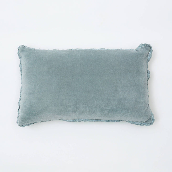 100% Cotton Velvet Hand Croched Cushion Cover With Frill