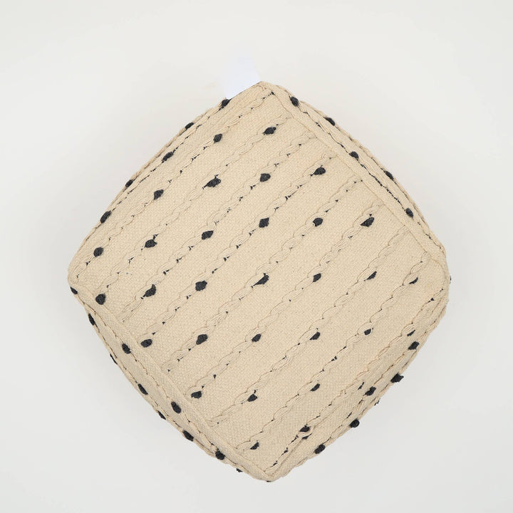 Woven Haven Pouf 18"x18" - Decorative Pouf for Living Room, Bedroom, & Home Décor