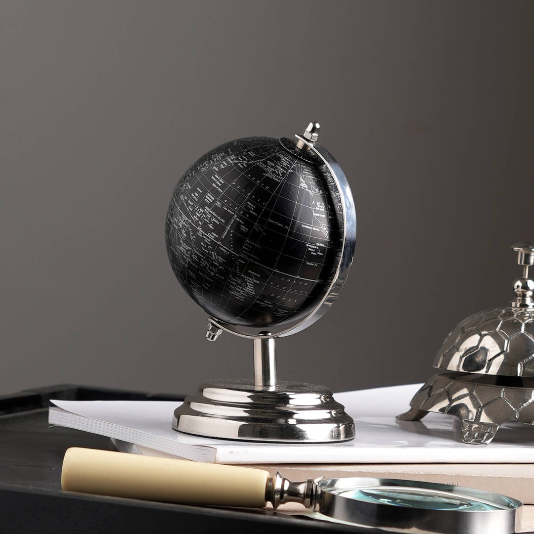 Tabletop Decorative Globe on Aluminum Base - 6"(H)