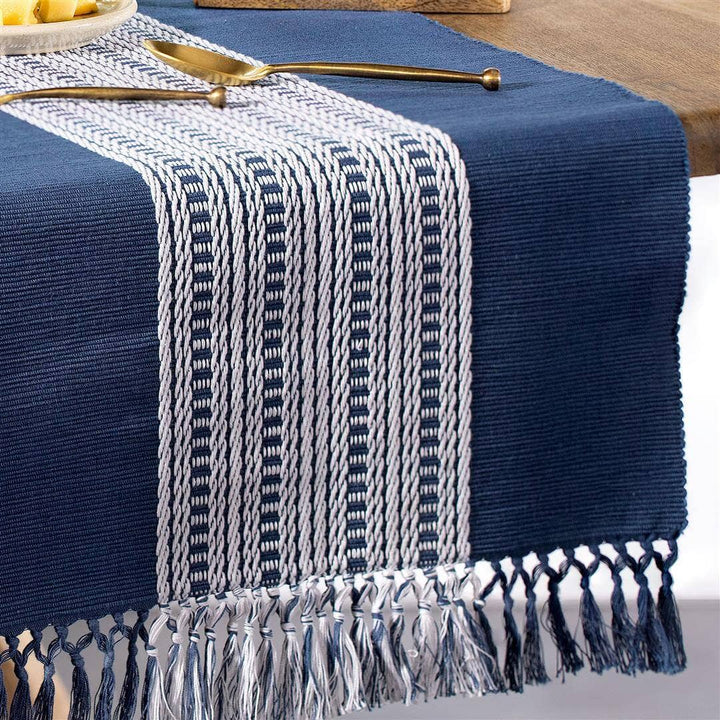 Aksa 100% Cotton Table Runner / Indigo / 70.75 X 14.25 Inches (L X W) / Moq - 10 Pcs