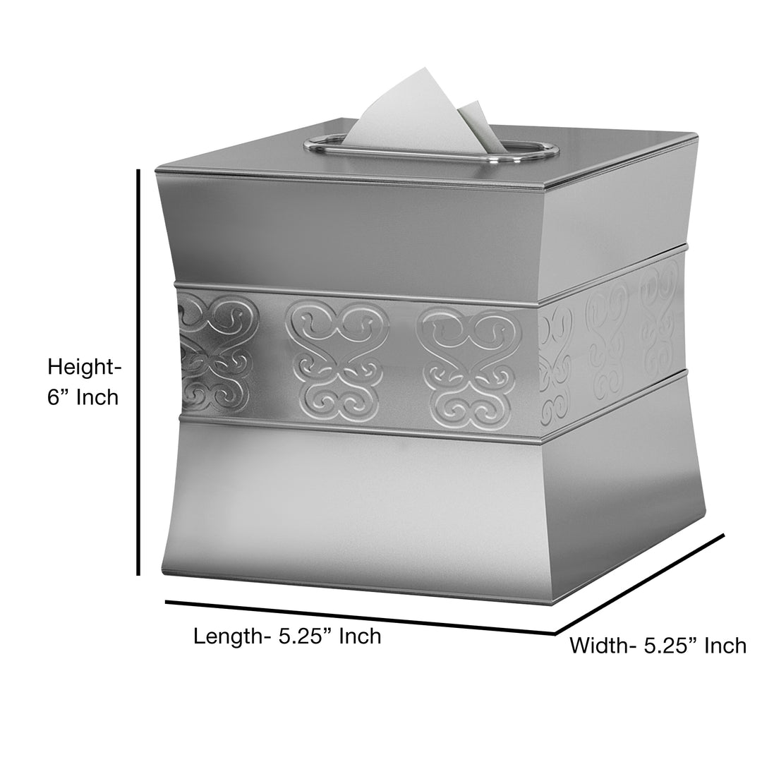 Tissue Box | Mercury Glass Square Facial Tissue Box Cover Holder | Etched Finish