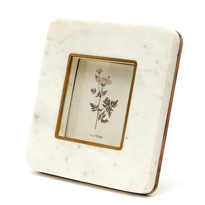 Marble and Brass Photo Frame 4"x 4" photo size