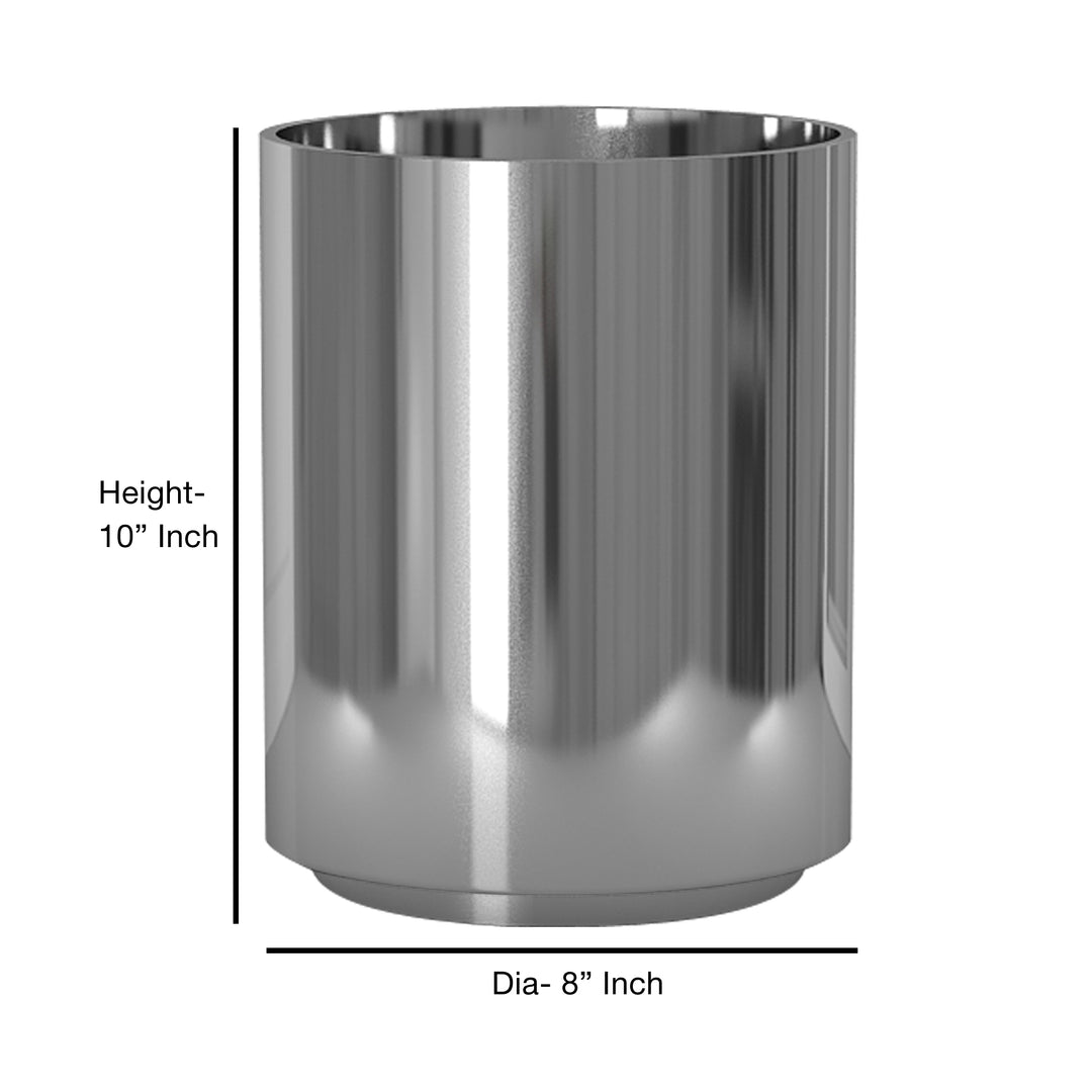 Stainless Steel Office Wastebasket 7 Qt | Lightweight & Strong