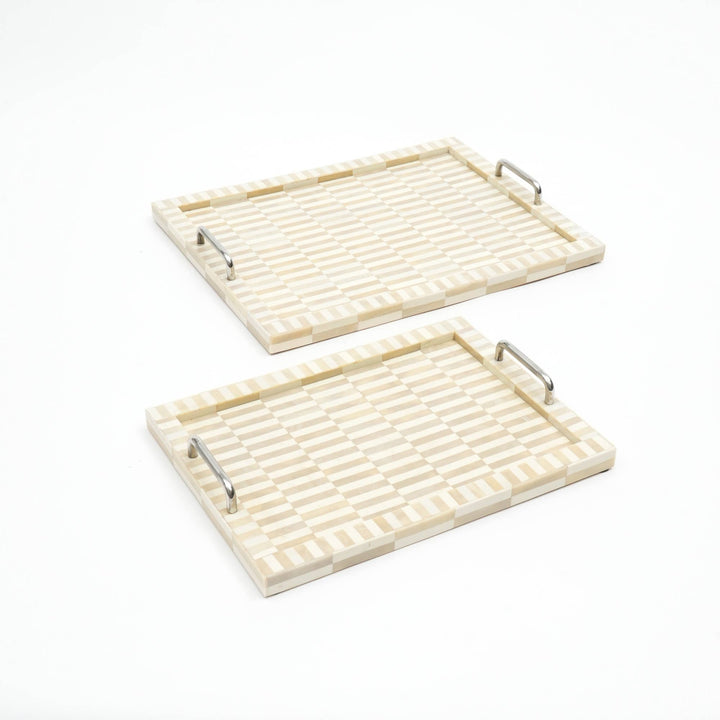 Checkered Tray Set Of 2