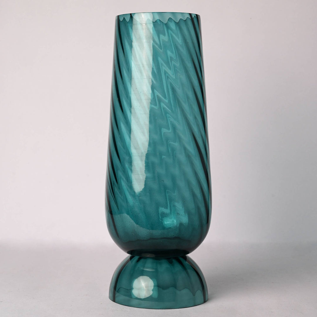 Blue Optic Vase With Base