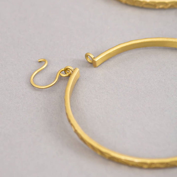 Ancient Hammered Hoop Earrings / Brass / 2.5 X 2.5 Inches (L X W) / Moq - 4 Pairs