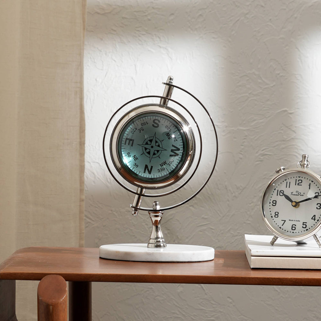 Decorative Dual Side Aluminium Table Clock - Desk Clock