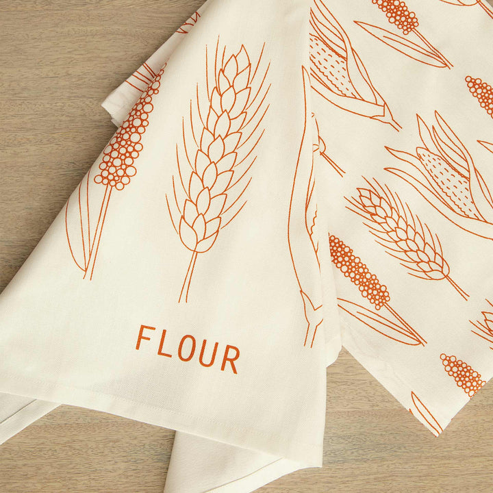 Flour Dish Towel (Terracotta) / White - Cotton / Set Of 2 Pcs / 28 X 20.5 Inches (L X W) /Moq - 10 Sets