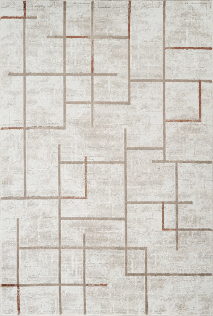 Troy Modern Geometric Area Rug  | Soft Polyester Rug | Contemporary Abstract Line Design Indoor Rug for Living Room, Bedroom & Dining Room
