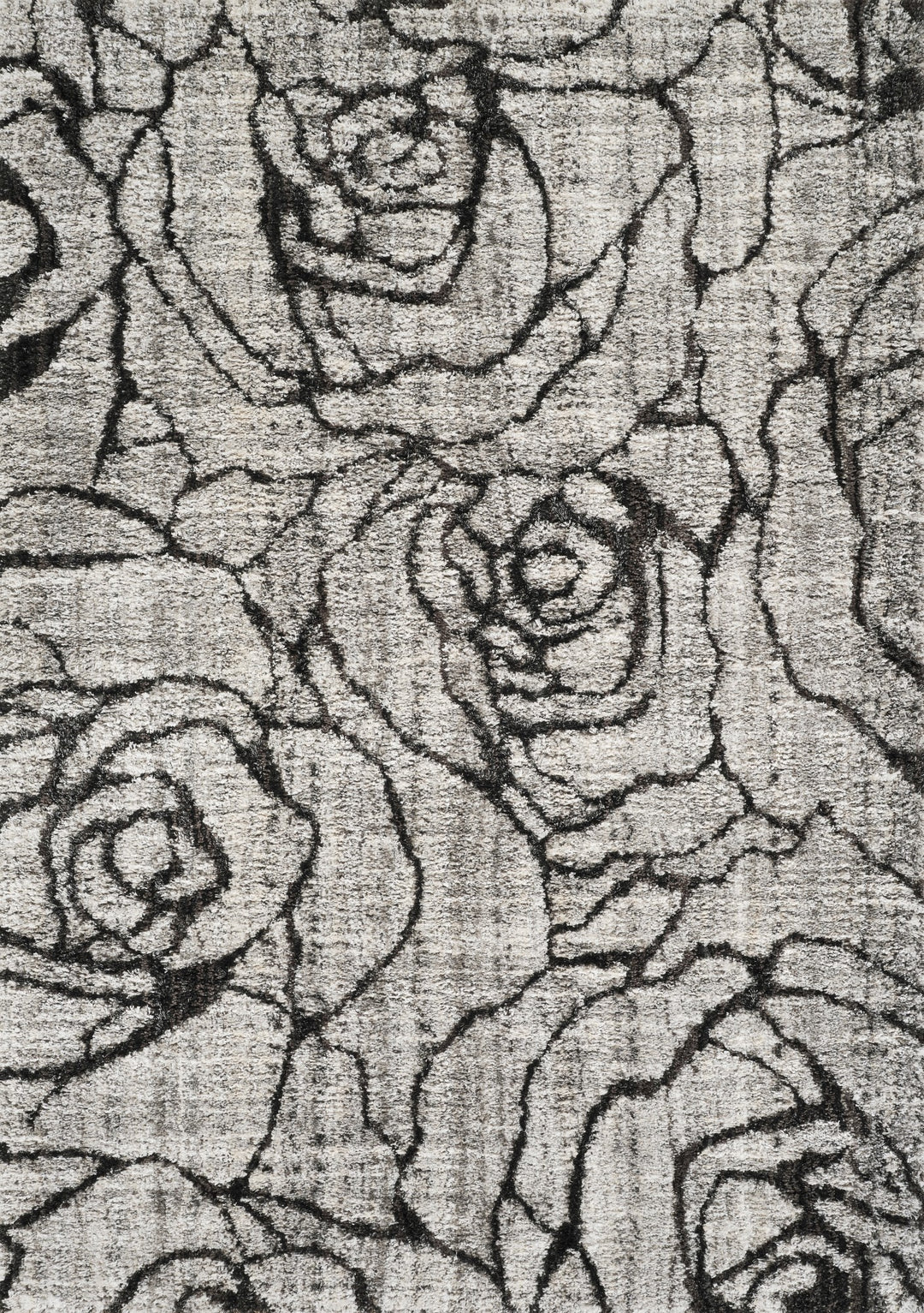 Modern Floral Black & Ivory Area Rug | Polypropylene Blend |  Contemporary Indoor Accent Rug