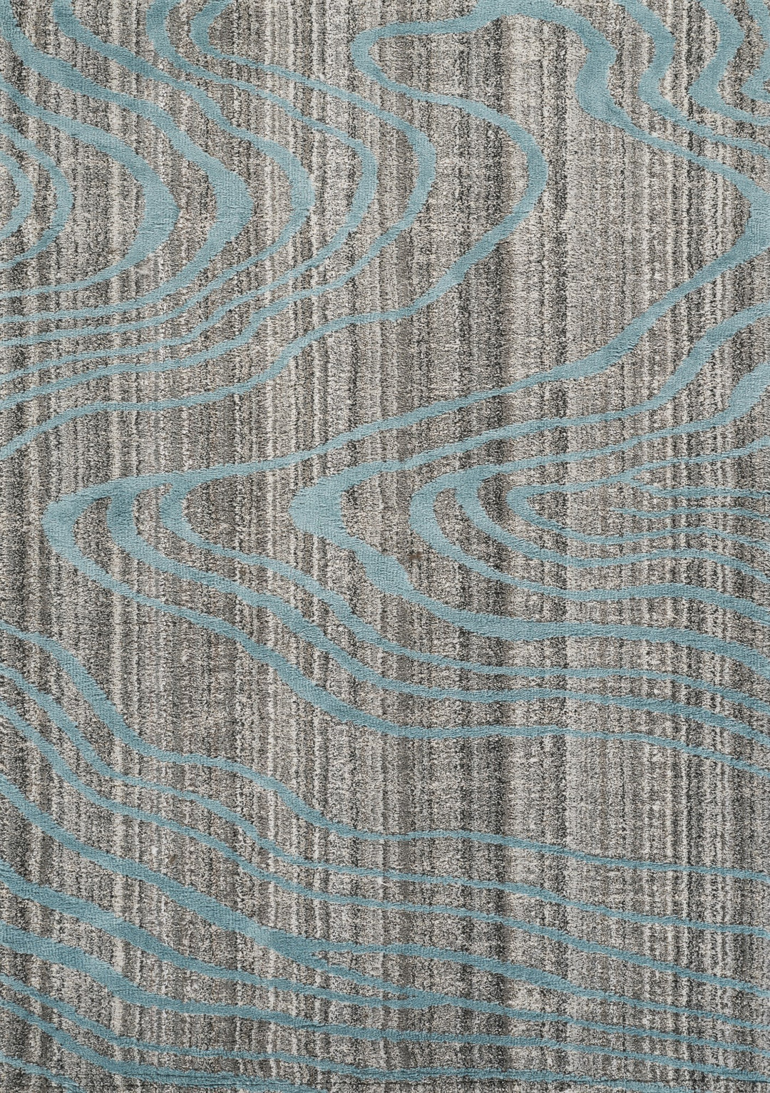 Modern Abstract Blue & Ivory Area Rug | Polypropylene Blend | Contemporary Indoor Accent Rug