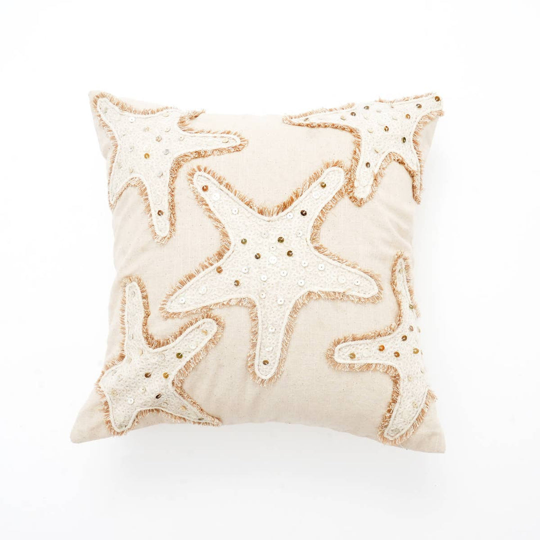 Starfish Cotton Embroidered Cushion