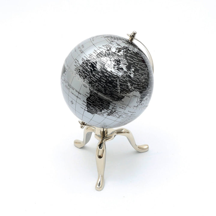 Tabletop Decorative Globe on Aluminum Stand - 10"(H)