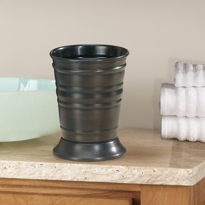 Stainless Steel Tumbler Bathroom Tumbler Cup | Decorative Rinse Cup,Drinking Glass,Toothbrush & Makeup Brush Holder for Vanity Countertops,Sink & Desk | Orb