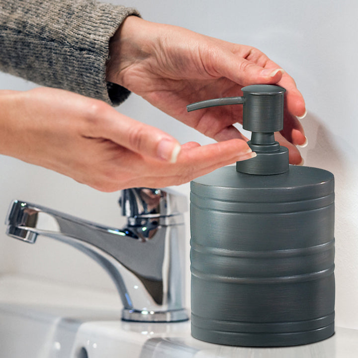 Stainless Steel Liquid Soap Dispenser Pump Bottle | Bathroom Vanity & Kitchen Sink,Holds Soap,Lotion & Sanitizer | Orb