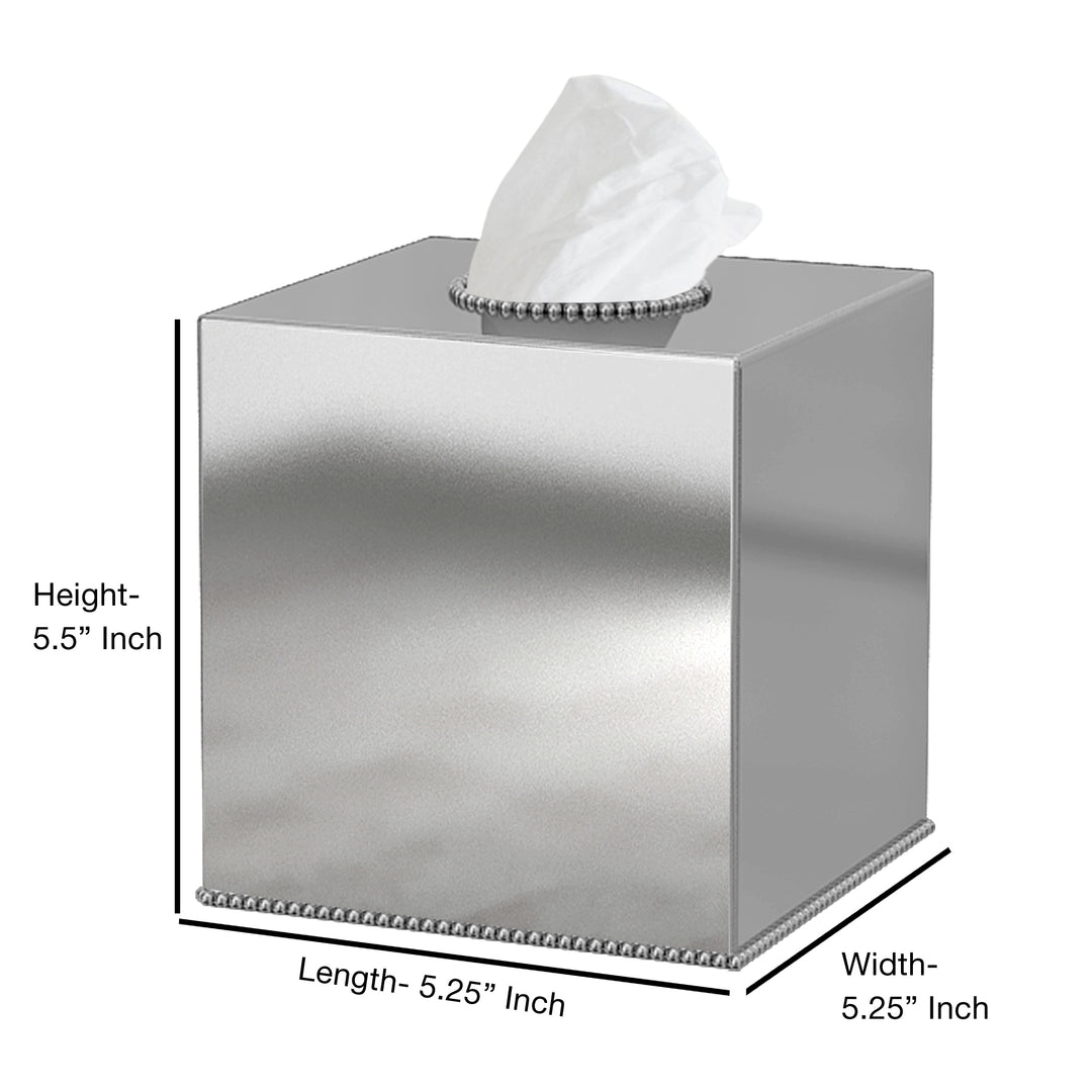 Tissue Box | Stainless Steel Square Facial Tissue Box Holder | Shiny Finish