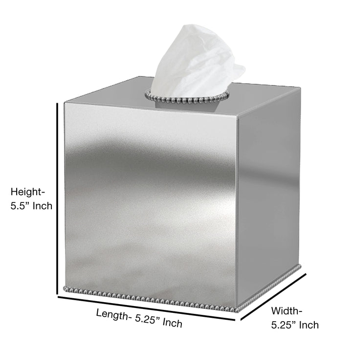 Tissue Box | Stainless Steel Square Facial Tissue Box Holder | Shiny Finish