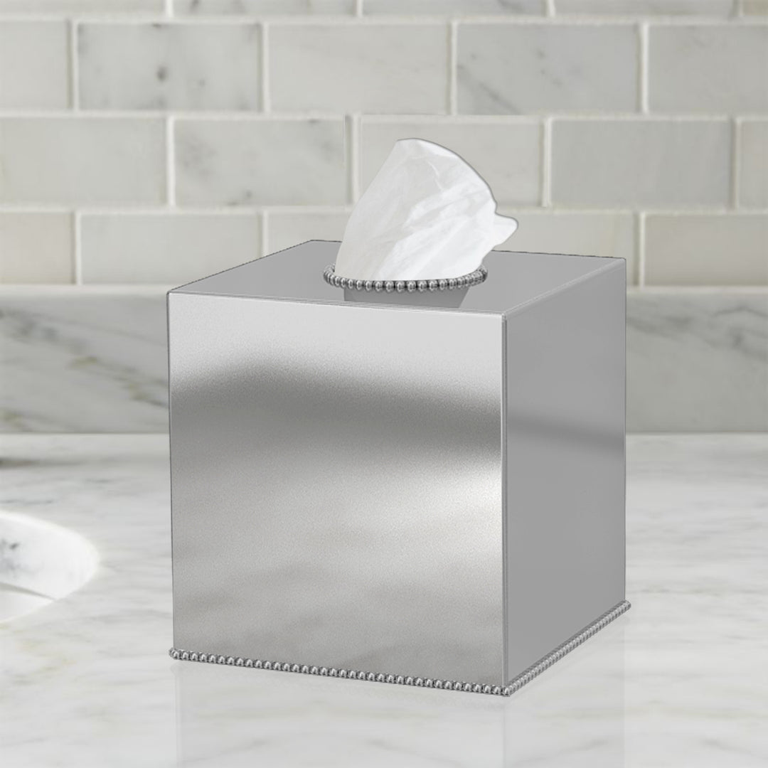Tissue Box | Stainless Steel Square Facial Tissue Box Holder | Shiny Finish