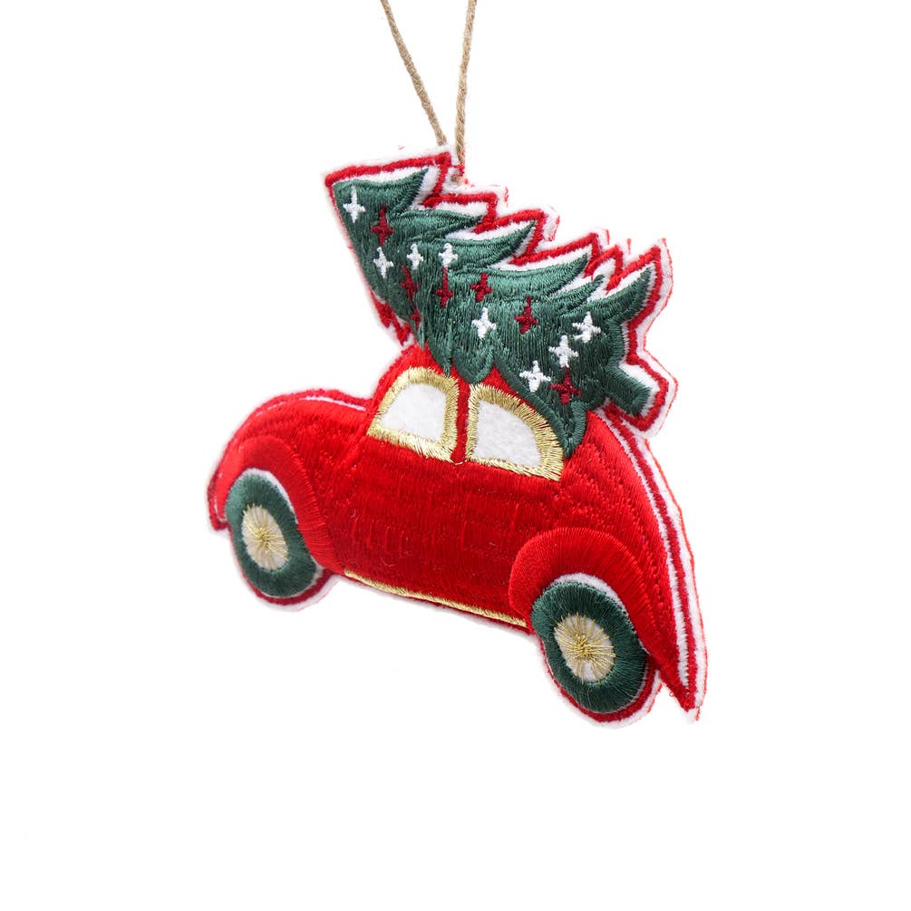 Santa's Car Haning Ornament