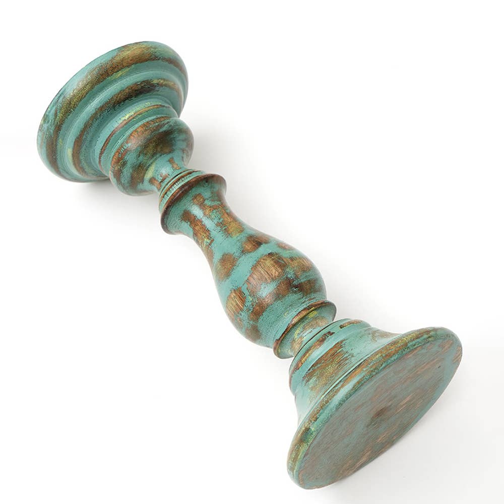 Candle Holder - Green Antique