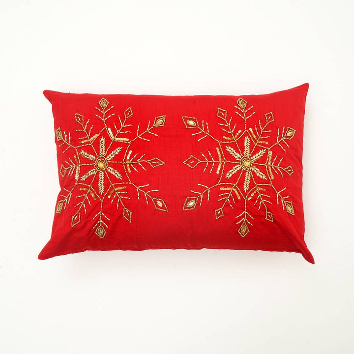 Snowflakes Treat In  Bead Work Cushion